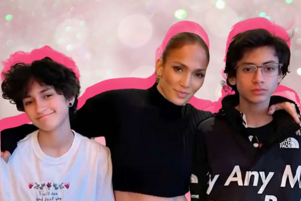 Jennifer Lopez and her twins, Max and Emme.