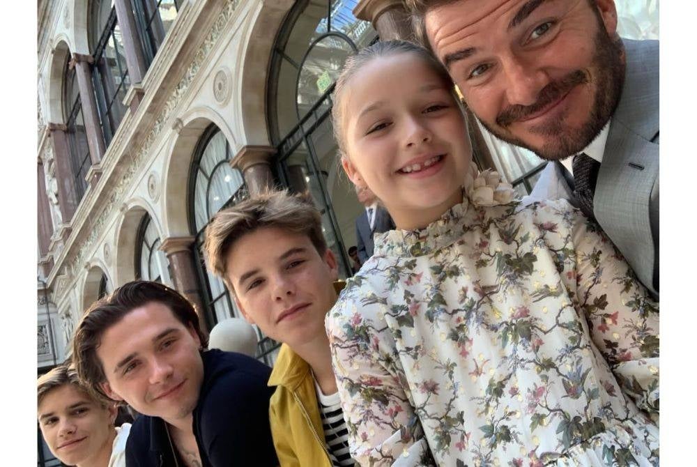 Among the photos David Beckham shared on Father's Day was this family throwback, featuring Brooklyn alongside his siblings Romeo, Cruz and Harper.