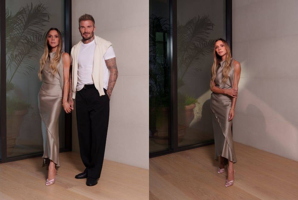 Victoria and David Beckham arrive in style to celebrate another milestone for the Victoria Beckham brand.