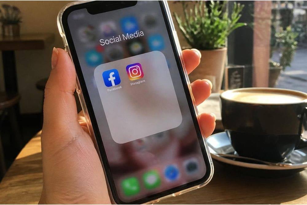 Facebook dan Instagram didakwa mempunyai ciri reka bentuk yang boleh mendorong pengguna terus berada di platform dalam tempoh yang panjang, termasuk tatalan tanpa henti, video automatik dan cadangan kandungan diperibadikan. - Gambar hiasan