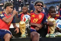 Keyne's joyful celebrations alongside Lamine quickly captured the attention of football fans around the world.