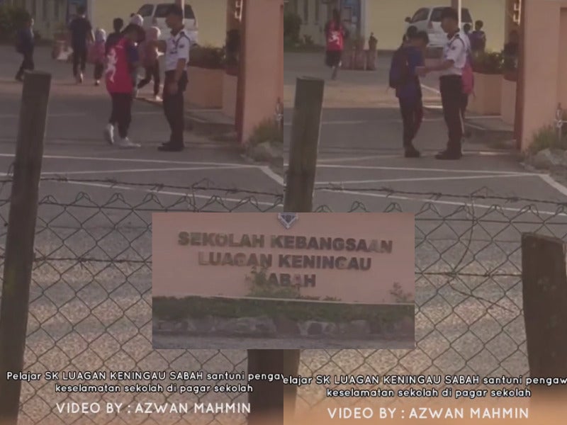(VIDEO) Hulur tangan dan salam ‘pak guard’, amalan murid SK Luagan undang sebak