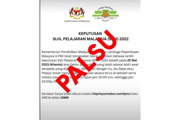KPM menafikan tarikh keputusan SPM 2022 akan diumumkan pada 25 Mei ini.