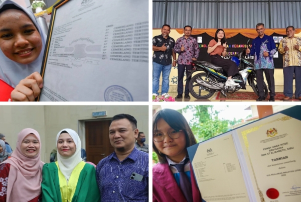 Sebahagian pelajar yang meraih keputusan cemerlang dalam SPM 2022. 