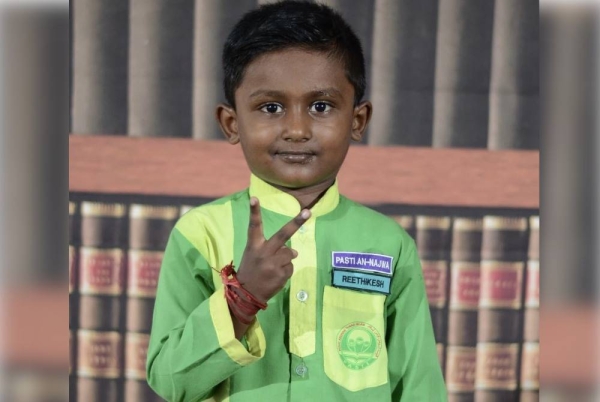Reethikesh sudah boleh membaca sejak mengikuti persekolahan di Pasti An-Najwa Sijangkang. 