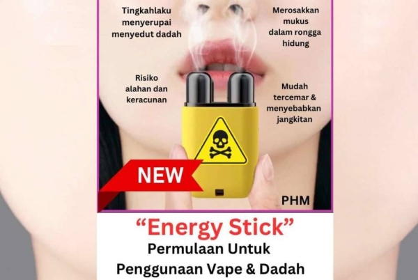 Kehadiran Energy Stick membimbangkan kerana ia menyerupai tindakan pengambilan dadah melalui hidung atau ‘snorting’.