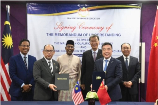 Sesi tandatangan MoU antara MQA dan CSCSE.