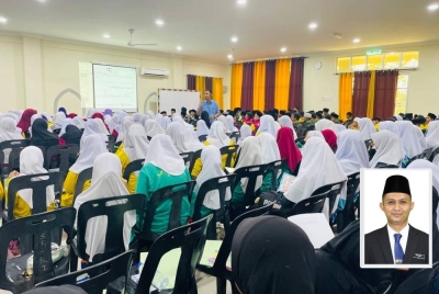 Strategi 360° bukan sekadar fokus kepada ulang kaji, tetapi merangkumi teknik pembelajaran yang efektif, kaedah tersusun, disiplin diri tinggi serta aspek keberkatan dalam menuntut ilmu. Gambar kecil: Ustaz Quszaini