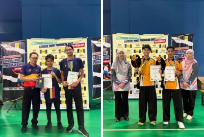 Antara peserta yang diumumkan sebagai pemenang dalam Kejohanan Badminton Karnival Bakat Permainan Pendidikan Khas Wilayah Persekutuan Putrajaya 2025.