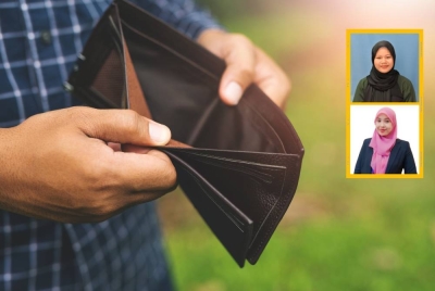 Kehidupan pelajar abad ke-21 bukan sekadar menghadapi cabaran akademik, tetapi turut berhadapan dengan tekanan kewangan yang semakin membebankan. Foto: Canva. Gambar kecil: Iffah Maisarah Izzati (atas) dan Suriayati 