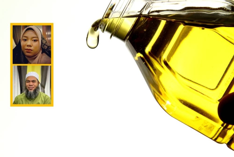 Namun terdapat juga masalah lain yang menyebabkan bekalan minyak paket berkurang iaitu disebabkan oleh aktiviti penyeludupan minyak dan disalah guna oleh penjual (Foto: Canva). Gambar kecil: Suraya dan Dr Jaharudin 