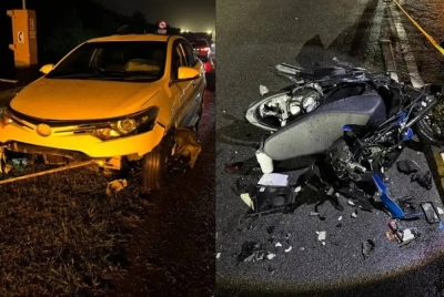 Kemalangan membabitkan sebuah motosikal Honda BeAT dan kereta Toyota Vios berlaku di Kilometer 67.4 Lebuhraya Senai - Desaru, Kota Tinggi, malam tadi, mengakibatkan seorang penuntut kolej maut. 