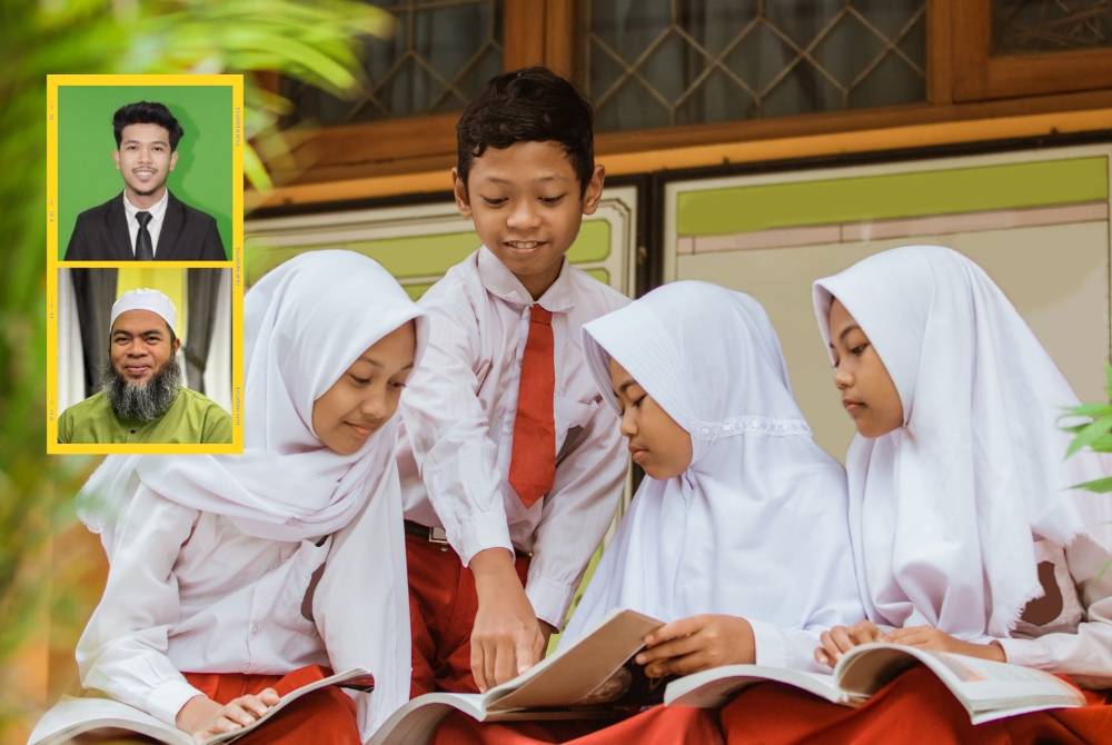 Seiring dengan pemansuhan UPSR dan PT3, KPM memperkenalkan sistem penilaian berasaskan sekolah seperti PBD, PBS dan UASA. Foto Canva. Gambar kecil: Muhammad Shahrul Nizam dan Dr Jaharudin