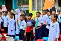 Bacaan ikrar semasa perhimpunan.