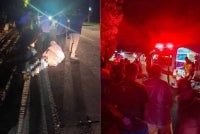 Kejadian mangsa disondol babi dikongsikan abang iparnya di Facebook.