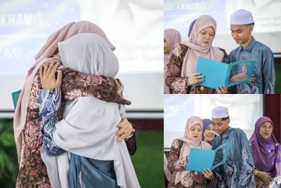 Sepanjang lawatan, Fadhlina tidak dapat menahan sebak ketika menyaksikan pelajar-pelajar STAM bergembira dengan kejayaan masing-masing. Foto: Facebook Fadhlina Sidek 