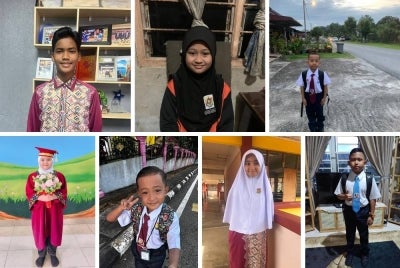Dari kiri (atas), Muhammad Rusydi, Nur Falisha Sabrina dan Nur Aqeif manakala (bawah) Afeeya Nafisya, Athar Riaz Rizqi, Hannan Fudhla dan Muhammad Jebat Akif. 