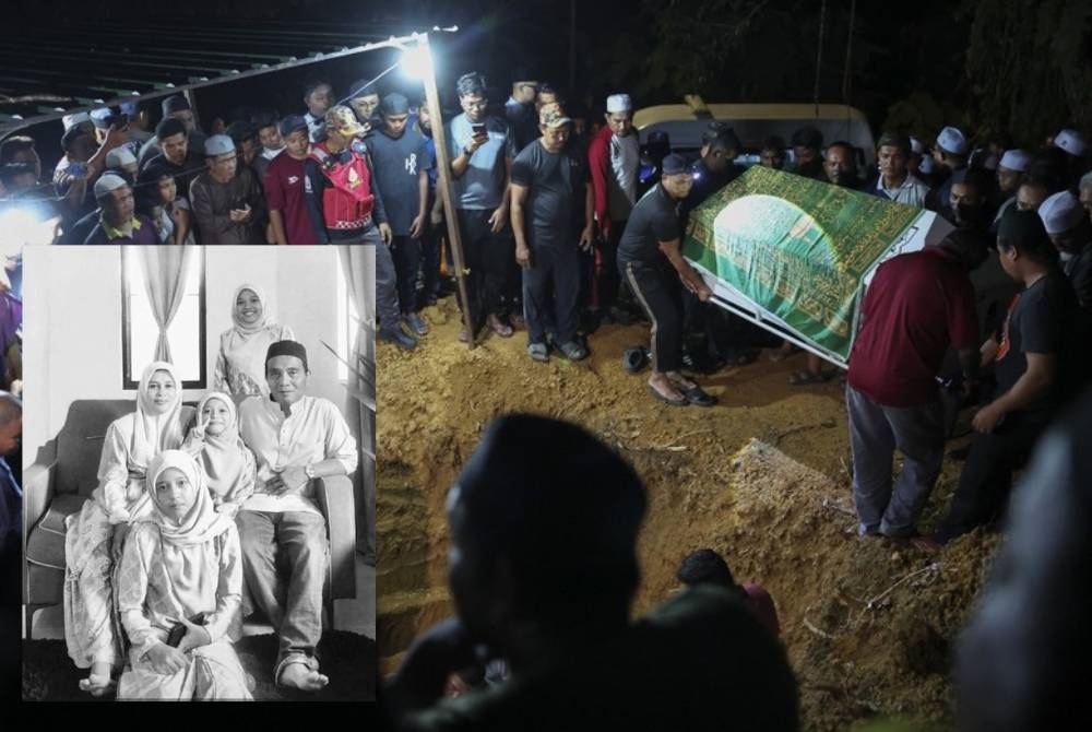 Majlis pengebumian berlangsung dalam suasana tenang dan penuh hiba dengan kehadiran kira-kira 500 orang terdiri daripada ahli keluarga, saudara-mara serta penduduk kampung. 