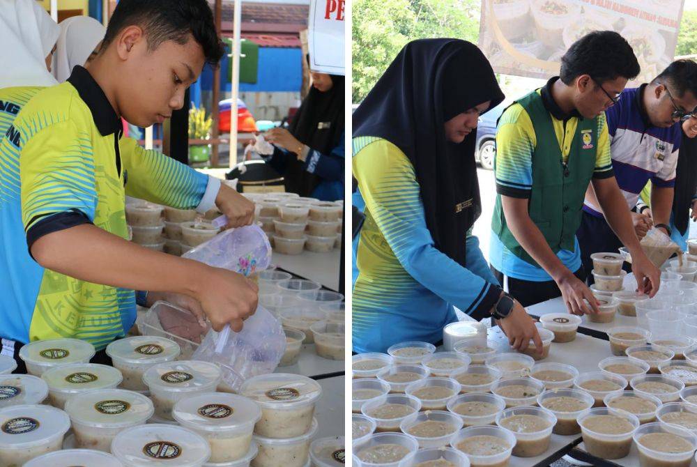 Pelajar SMK Kota Kemuning turut mengambil bahagian dengan menyumbangkan tenaga dalam Program Bubur Lambuk Ramadan 2026.