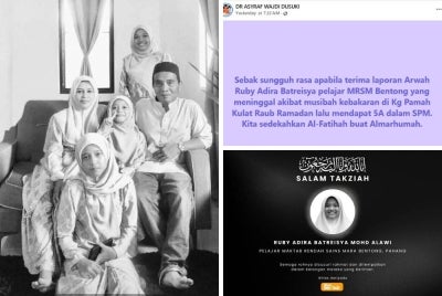 Ramai yang meluahkan rasa sebak dan simpati, selain mendoakan agar roh arwah dan ahli keluarganya ditempatkan dalam kalangan orang beriman.