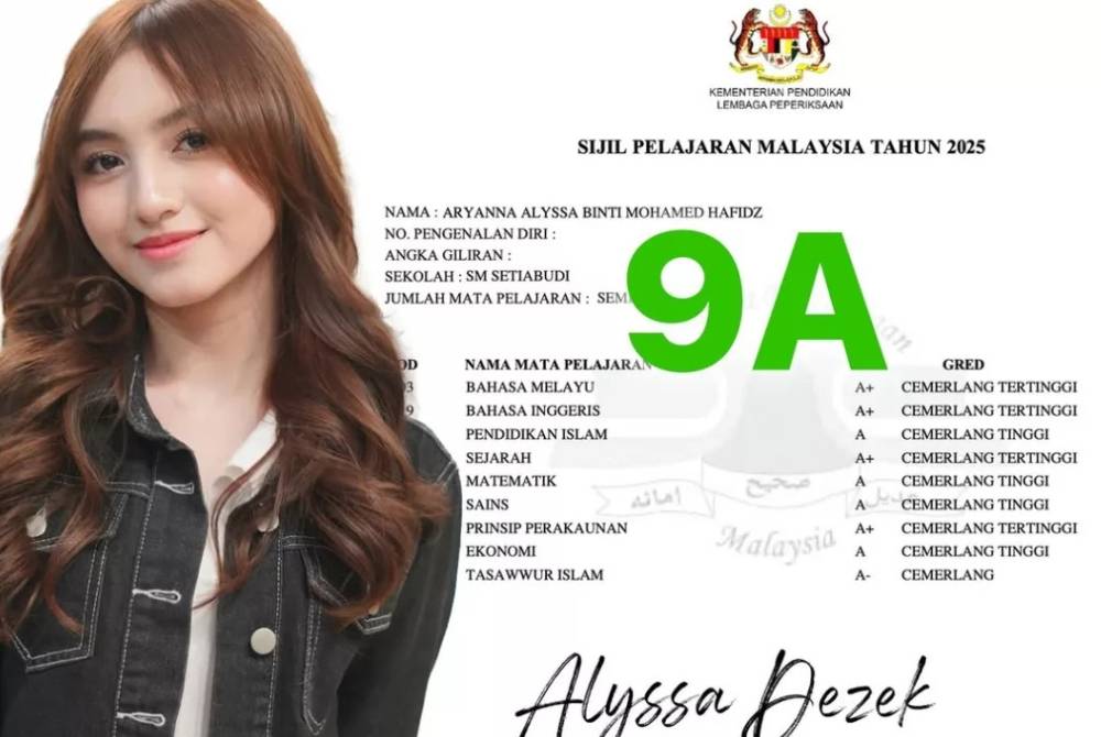 Pendekatan itu terbukti berkesan buat Alyssa Dezek, apabila berjaya meraih keputusan cemerlang 9A dalam SPM 2025.