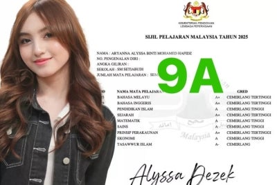 Pendekatan itu terbukti berkesan buat Alyssa Dezek, apabila berjaya meraih keputusan cemerlang 9A dalam SPM 2025.