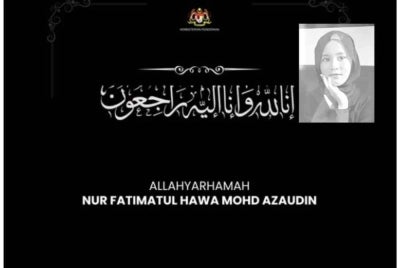 KPM menzahirkan rasa dukacita serta merakamkan ucapan takziah kepada keluarga pelajar Tingkatan Satu yang maut selepas dipercayai dirempuh sebuah kereta di hadapan surau di SMK Tanjong Mas pada Ahad.