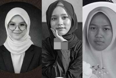 Semoga ALLAH mencucuri rahmat ke atas roh (dari kiri) Cikgu Amierah Aqeelah, Nur Fatimatul Hawa dan Nurul Ayra Alesha Amran. Semoga mereka ditempatkan dalam kalangan insan yang beriman dan beramal soleh serta dikurniakan ketenangan di alam abadi. 