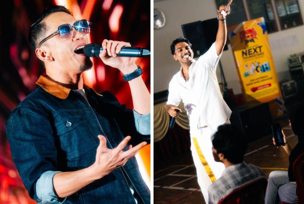 Naqiu (kiri) dan Kidd Santhe (kanan) memukau penonton dengan persembahan lagu popular masing-masing sehingga mendapat tepukan gemuruh daripada hadirin. 