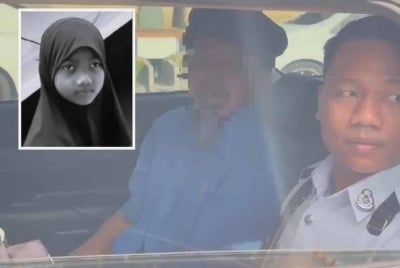 Pemandu van direman tiga hari bagi membantu siasatan kes kemalangan maut melibatkan murid Tahun Dua di hadapan SK Sri Maimon pada Selasa. Gambar kecil: Nur Aini Humairah 