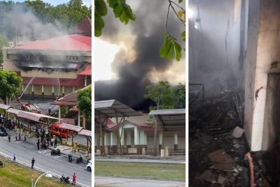 Semalam, bomba mengesahkan menerima panggilan kecemasan jam 6.10 petang berhubung kebakaran membabitkan kerusi dan meja yang disimpan di bahagian belakang pentas dewan itu. 