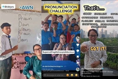 Sebahagian 'konten' santai bersama pelajar berkaitan sebutan perkataan dalam Bahasa Inggeris. - Foto: Sir Asai 