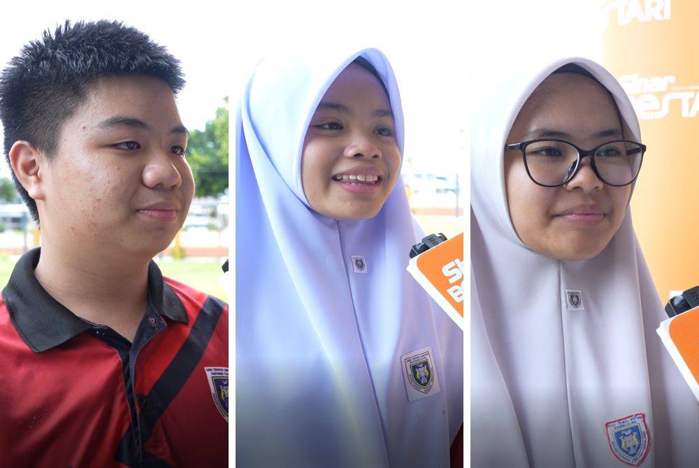 Dari kiri Ng Kenwyn, Nafhah Sahla dan Nur Fitrah Qumairah. 