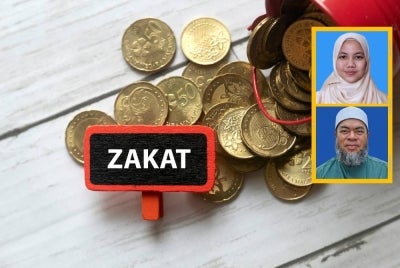 Mengeluarkan zakat adalah rukun islam keempat yang wajib dikeluarkan oleh golongan yang berkemampuan dan cukup syaratnya. Foto: Canva. Gambar kecil: Nur Zulaikha (atas) dan Dr Jaharudin