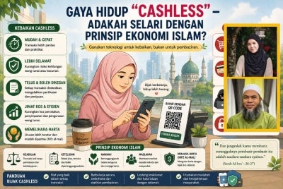 Jika suatu ketika dahulu wang tunai menjadi medium utama dalam urusan jual beli, kini pembayaran tanpa tunai semakin mendapat tempat dalam kehidupan masyarakat. Gambar kecil: Rosma Raini (atas) dan Dr Jaharudin (bawah) 