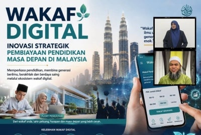 Wakaf digital ialah sistem wakaf tunai yang dipermudah melalui teknologi dan platform dalam talian, sekali gus mengubah cara pembiayaan pendidikan dijalankan. Gambar kecil: Nurul Aisyah (atas) dan Dr Jaharudin (bawah) 