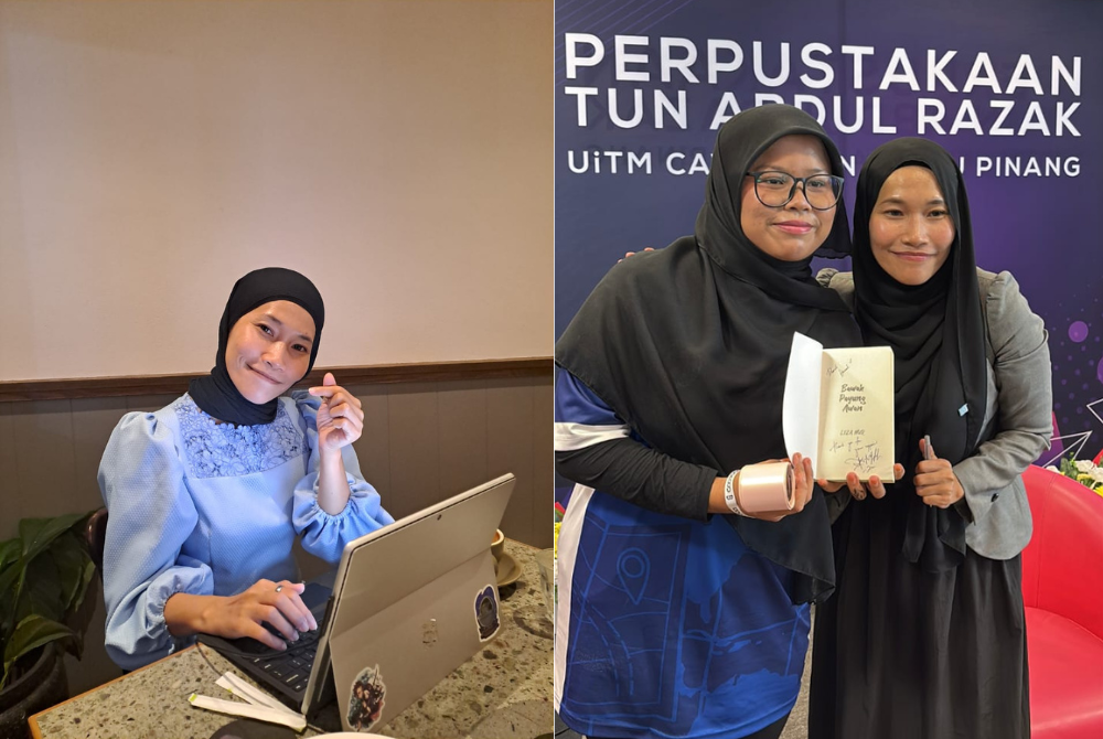 Noorliza bersama pembaca novelnya.