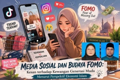 Budaya FOMO menyebabkan ramai generasi muda mula berasa tertekan untuk sentiasa mengikut trend semasa. Gambar kecil: Nurfatin Amani (kiri) dan Dr Jaharudin (kanan)