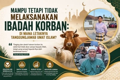 Ibadah korban mengajar kita tentang makna pengorbanan yang sebenar, iaitu sanggup melepaskan sebahagian daripada apa yang kita miliki demi memperoleh keredaan Allah SWT dan membantu mereka yang memerlukan. Dalam masa yang sama, ia mendidik kita supaya tidak terlalu terikat dengan harta benda dan kemewahan dunia. Gambar kecil: Muhammad Aizad (atas) dan Dr Jaharudin (bawah)