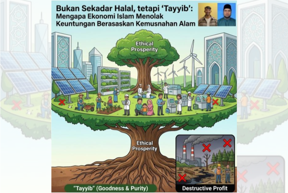 Dengan meletakkan prinsip 'Halalan Tayyiban; sebagai paksi utama dalam setiap tindakan ekonomi, kita bukan sahaja sedang melindungi generasi akan datang, malah membuktikan kepada dunia bahawa sistem Islam adalah aturan hidup yang benar-benar membawa rahmat kepada seluruh alam. Gambar kecil: Puqtra Saffwan (kiri) dan Dr Jaharudin (kanan)