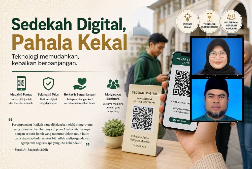 Menariknya, pengaruh digital ini bukan sahaja mengubah cara berbelanja, tetapi ia juga mengubah cara mereka beramal. Gambar kecil: Nurul Ain Natashah (atas) dan Dr Jaharudin (bawah)