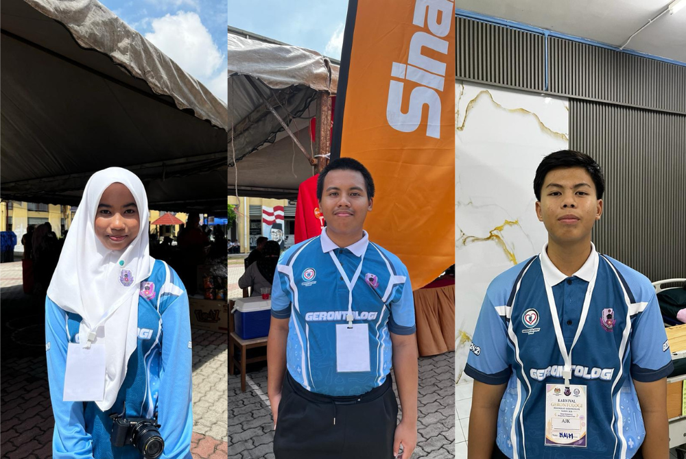 Nur Azlina, Muhammad Muhaimin (tengah) dan Muhammad Adam Naim (kanan)
