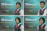 Dari kiri (atas) Dayana Marissa dan Muhammad Adib manakala dari kiri (bawah) Khaira Adriana dan Syaza Alya, antara alumni Kolej PERMATA@Pintar Negara yang mendapat tiga tawaran ke universiti terkemuka dunia. 