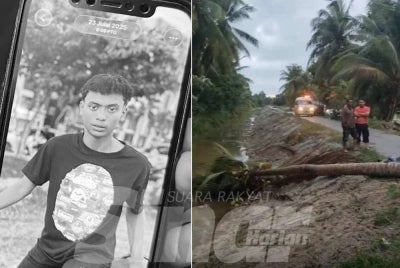 Nik Mohd Haikal (gambar kiri) meninggal dunia di lokasi kejadian selepas motosikal dinaiki dihempap pokok kelapa. 