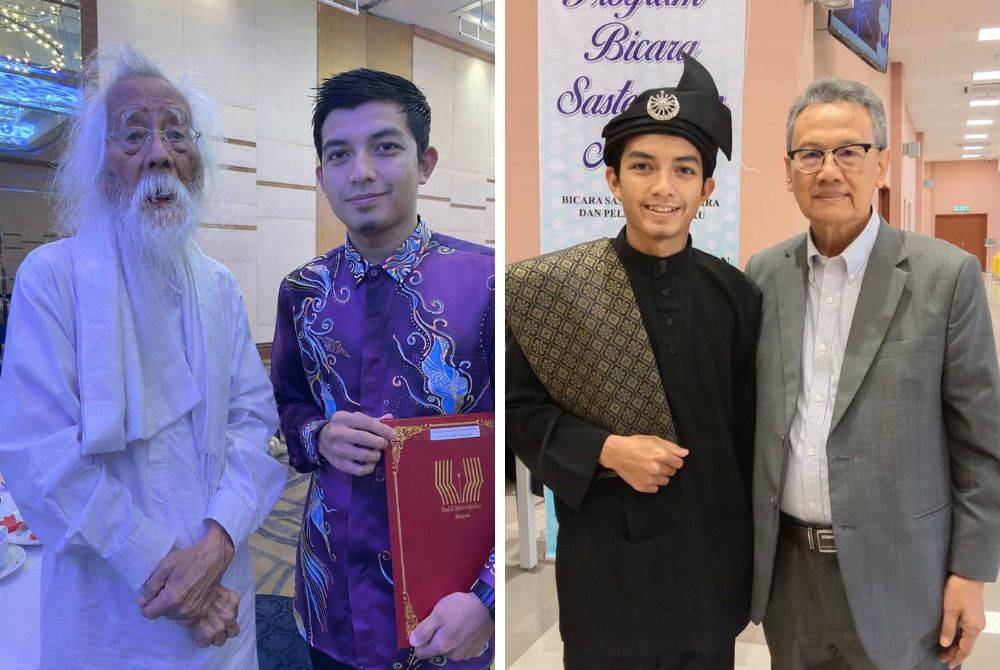 Bersama Sasterawan Negara, Datuk A Samad Said (kiri) dan Datuk Dr Anwar Ridhwan (kanan), yang telah menghasilkan pelbagai karya bermutu dan memberi sumbangan besar kepada perkembangan sastera tanah air. 