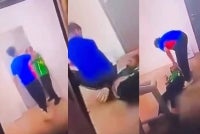 Tangkap layar video tular memaparkan seorang remaja dipukul sekumpulan individu. 