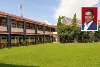 Alam semula jadi bukan sekadar elemen landskap yang mencantikkan kawasan sekolah, malah berfungsi sebagai medium pemulihan psikologi yang berkesan. Foto: Canva. Gambar kecil: Profesor Madya Ts CA Dr Sreetheran