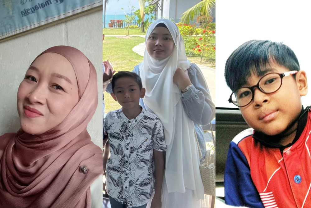 Dari kiri Norzira, Nurul Ain dan Aariz Arrian 