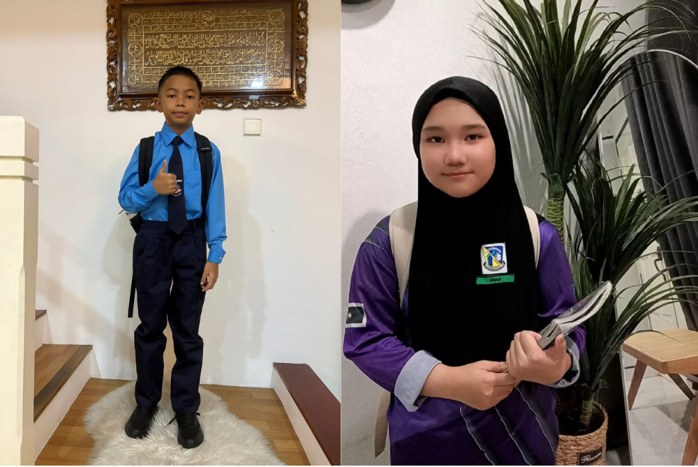Dari kiri Muhammad Altamis Riyaz dan Rania Irdina