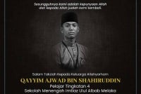 Dr Ahmad Zahid merakamkan ucapan takziah kepada seluruh ahli keluarga Allahyarham Qayyim Ajwad, warga SM Imtiaz Ulul Albab Melaka serta sahabat-sahabat yang turut merasai kehilangan pelajar Tingkatan Empat ini. - Foto: Ihsan FB Zahid Hamidi